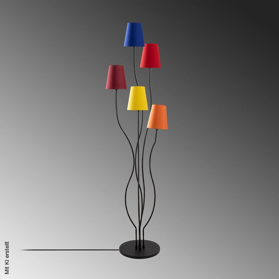 Opviq Stehlampe aus Metall und Stoff in Mehrfarbig, modern, E14, 5 Brennstellen, B/T/H: 44 x 44 x 160 cm - Bild 3