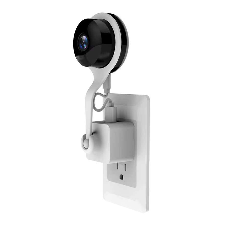 Centechia Wand-AC-Steckdosenhalterung für Nest Cam Innenüberwachungskamera mit 360-Grad-Kugelgelenk und USB-C-Kabel, Weiß - Bild 1