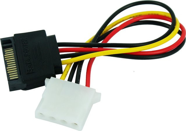 OULLX SATA zu IDE 4Pin Adapter Kabel Stecker auf Buchse für PC Netzteil und Festplatten in Multicolor - Bild 1