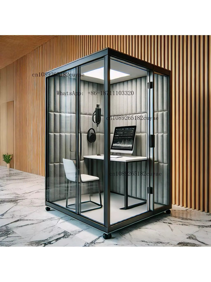 Space House Akustische Bürokapsel Modell Small Schalldichte 1-Personen Kabine in Gelb Matt - Bild 4