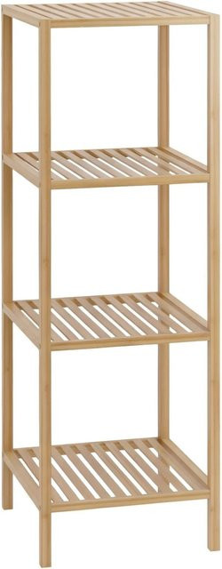 DELUKE Badregal NEUSS aus Bambusholz in Natur, Aufbewahrungsregal für das Badezimmer, B/T/H: 36 x 11 x 112 cm - Bild 1