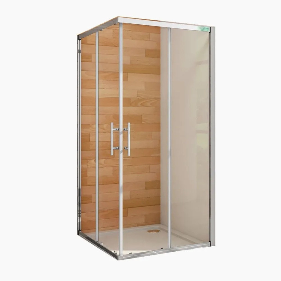 Duschparadies Duschkabine mit Eckeinstieg und Schiebetür, Glasstärke 6 mm, Nano-Beschichtung, Farbe Transparent/Silber, B/T/H: 90 x 90 x 185 cm - Bild 2