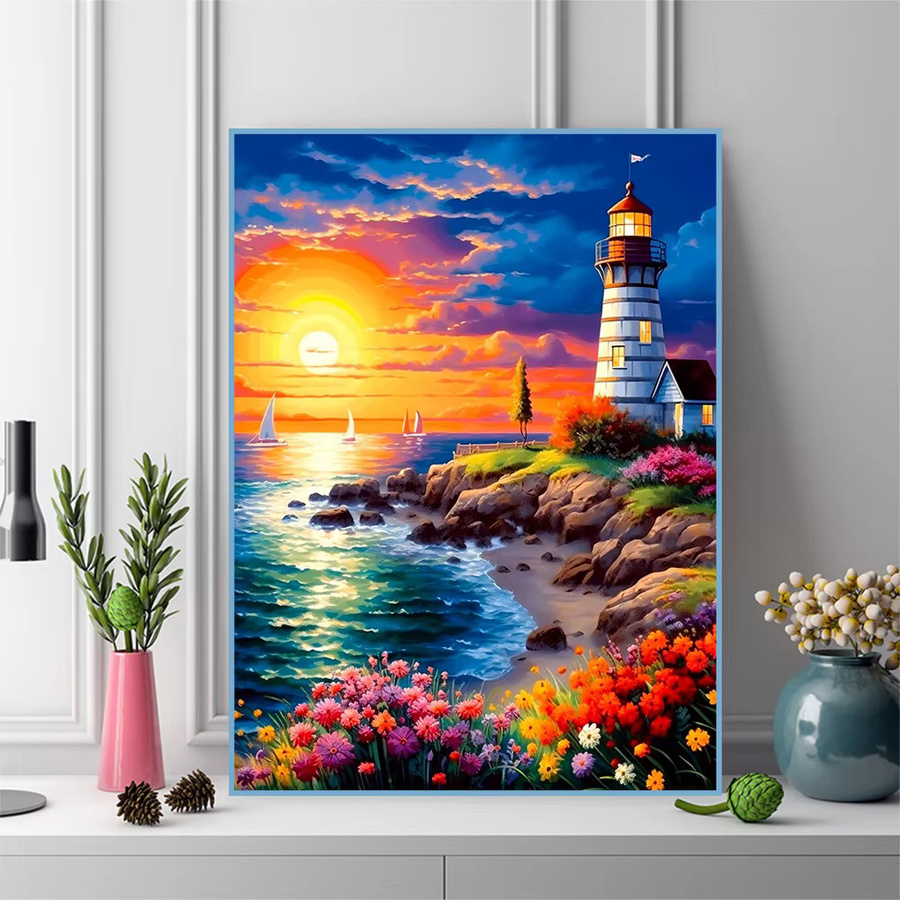 Momoart Diamond Painting Set Maritime Leuchtturm in Multicolour, B/H: 30 x 20 cm - Bild 3