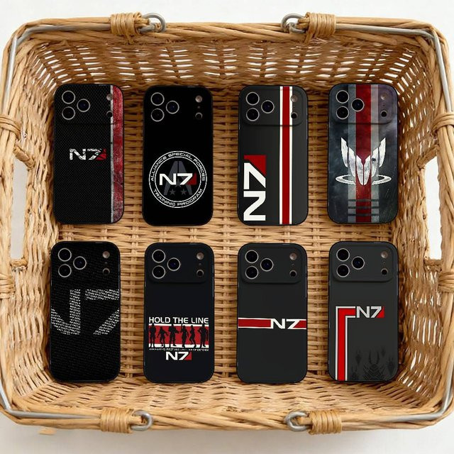 Mesuca N7 M-Mass Effect Handyhülle für iPhone 11 bis iPhone 17 Pro Max in Schwarz - Bild 1