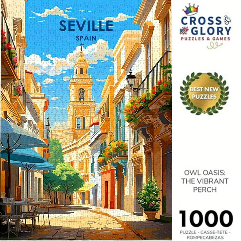 AZNM Vintage Seville Street Scene Puzzle, 1.000 Teile, bunt / mehrfarbig - Bild 3