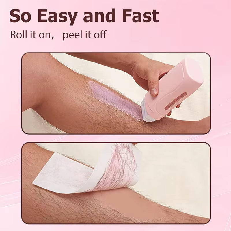 BXA Roll-On-Wachs-Set, 3-in-1-Heizgerät-Set mit Wachskartuschen und Wachsstreifen, Unisex - Bild 2