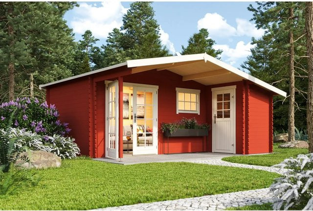 Lasita Maja Gartenhaus Little Rock Satteldach in Schwedenrot B/H/T: 558,7 x 245,1 x 480 cm - Bild 1
