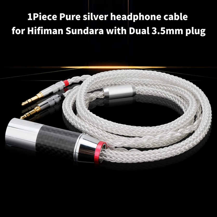 Hifiman 16-adriges Upgrade-Kabel aus reinem Silber mit 6,35mm Stecker für planare magnetische Kopfhörer, kompatibel mit Sundara, Ananda, Arya, HE400i und HE400se - Bild 2