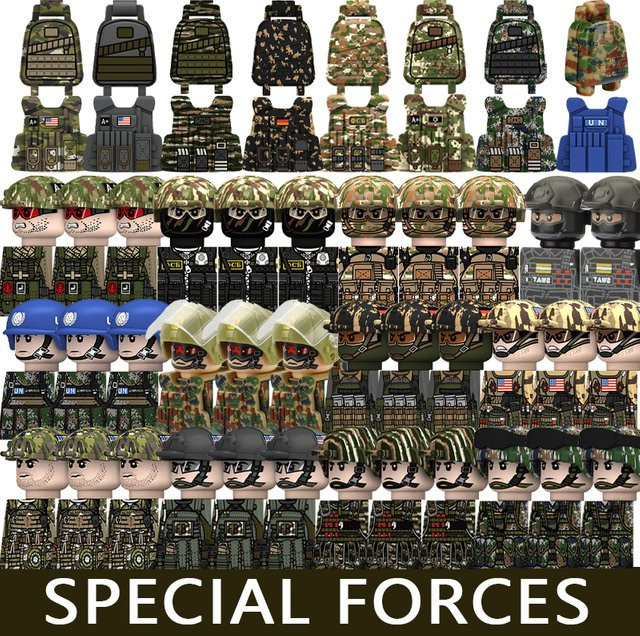BRICKPANDA Militär-Serie Spezialeinheiten Soldaten-Figuren Bausteine, Zubehör - Bild 1