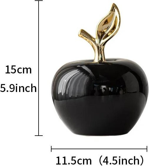 Yiran Furniture Keramik-Apfel Ornamente in Schwarz im modernen nordischen Stil für dein Wohnzimmer - Bild 1
