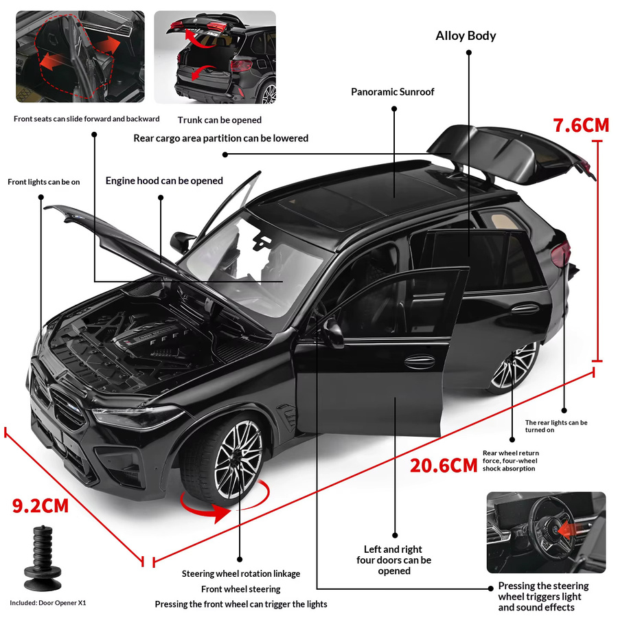 Maisto BMW X5M, Modellauto, 1:24, Metall, Grau, Schwarz - Bild 2