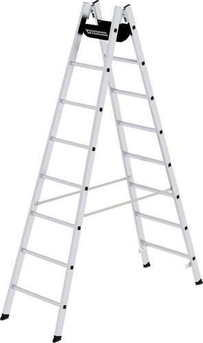 MUNK Günzburger Steigtechnik Aluminium Stehleiter mit 8 Sprossen in Silber, Arbeitshöhe: 3,7 m - Bild 1