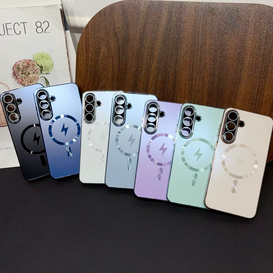 Matte Magnetische MagSafe Schutzhülle für Samsung Galaxy S26 FE S25 S24 S23 S22 Ultra S26 Plus mit Glaslinsen-Schutz in Blau - Bild 2