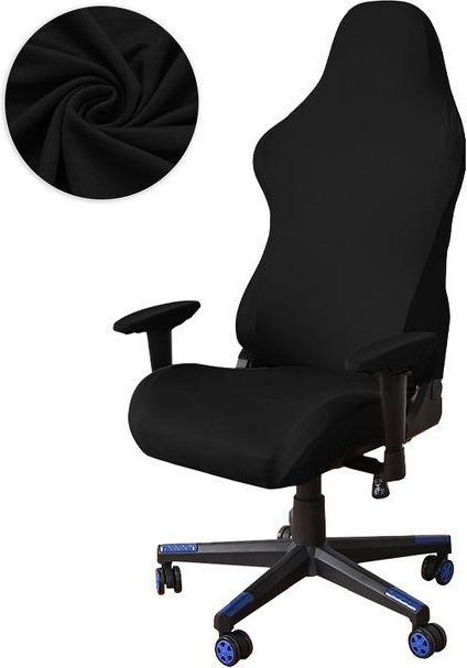 Yiran Furniture Milchseide Gaming-Stuhlbezug aus Stretch-Material in Schwarz, waschbar und atmungsaktiv - Bild 1
