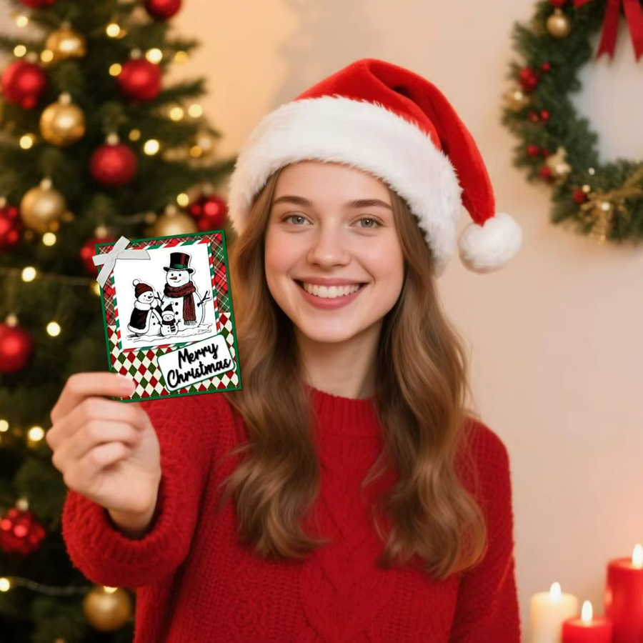 Transparenter Weihnachtsschneemann Stempel aus Metall für Bastelarbeiten und Kartenherstellung - Bild 4
