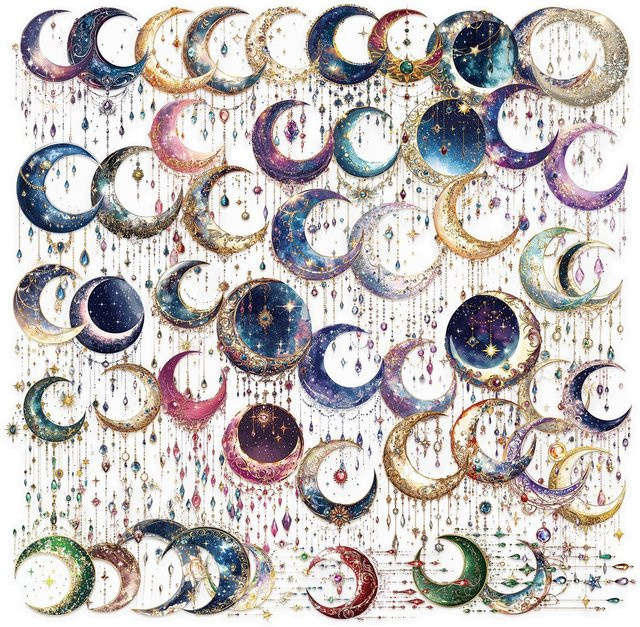 50 Stück transparente Cartoon-Aufkleber mit Galaxie-Motiv von AnimeWorlds Store, wasserfeste PET-Aufkleber für Notebook, Gitarre und Sammelalben, Multicolor - Bild 1