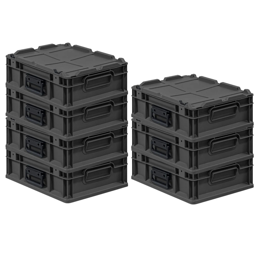 PROREGAL Supersparset 7x Eurobox Nextgen Portable Transportbehälter Schwarz, H x B x T: 13,5 x 30 x 40 cm, 11 Liter - Bild 2