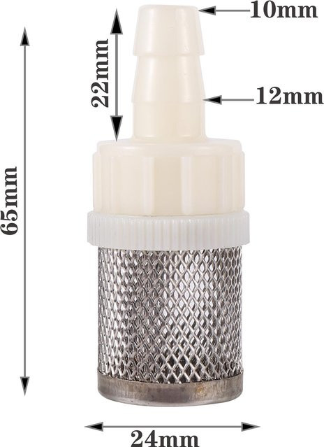 ADHERETOFIY Schlauchfilter aus Edelstahlgewebe für Gartenbewässerung, Aquariumfilter und Wasserpumpen, Durchmesser: 19 mm - Bild 1