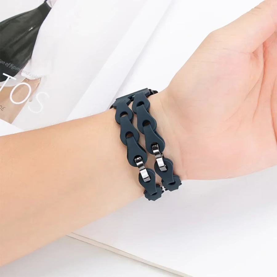 CAOWTAN Uhrenarmband Silikon, Schwarz, Unisex, 22 mm - Bild 1