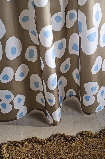 Jotex Duschvorhang OVO in Grün und Beige aus Polyester mit Grafikdesign - Bild 1