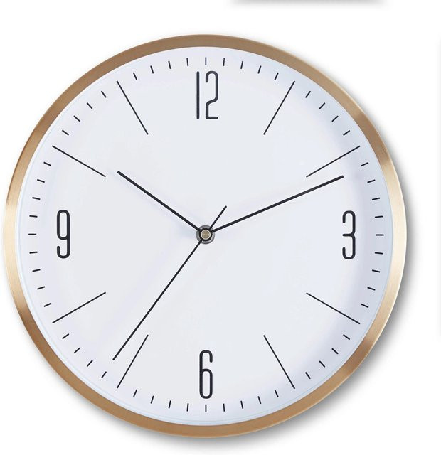 Mömax Wanduhr Jesper modern rund aus Metall in Gold, Kupfer oder Weiß, Durchmesser: 30,5 cm - Bild 1