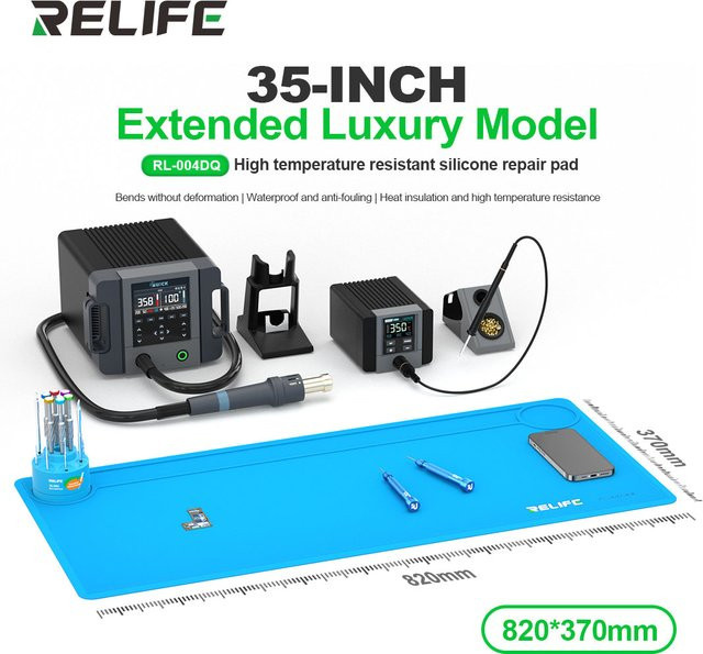 RELIFE RL-004DQ Silikon-Reparaturmatte für Telefonreparaturen, 35 Zoll, Blau, hochtemperaturbeständig und wasserdicht - Bild 1