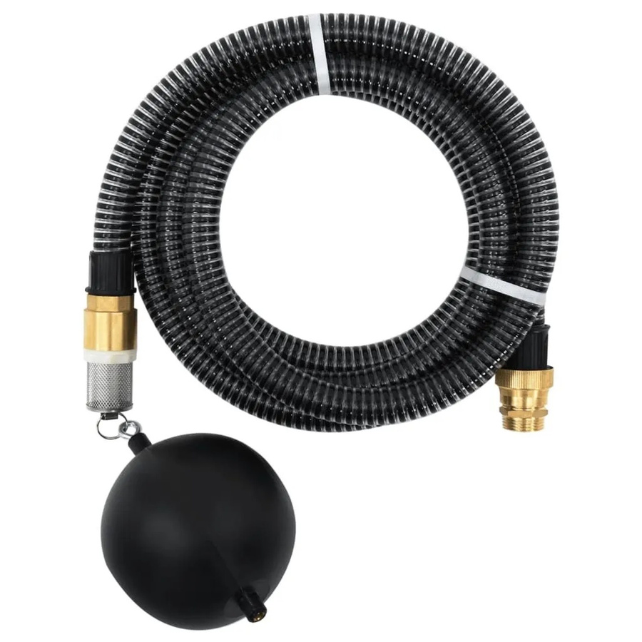 vidaXL Saugschlauch aus PVC mit Messing-Anschlüssen in Schwarz und Gold, Länge: 3 m - Bild 2
