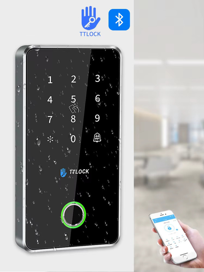 Asia-Teco TTLock Standalone Access Controller aus Metall in Schwarz mit Fingerabdruck, Karte, Passwort und App-Steuerung, IP67 wasserdicht und Alexa-kompatibel - Bild 6
