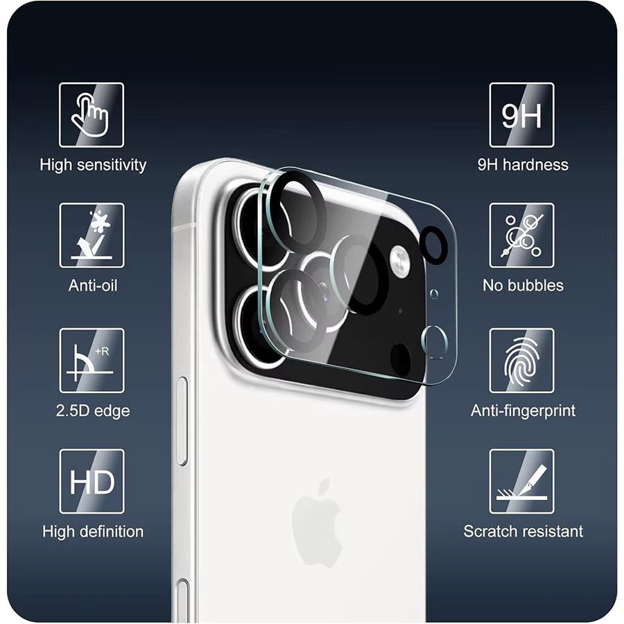 NYFundas 4er-Set Kameralinsen-Schutz aus gehärtetem Glas für iPhone 17 Pro Max, iPhone 17 Pro und iPhone 17, transparent - Bild 3