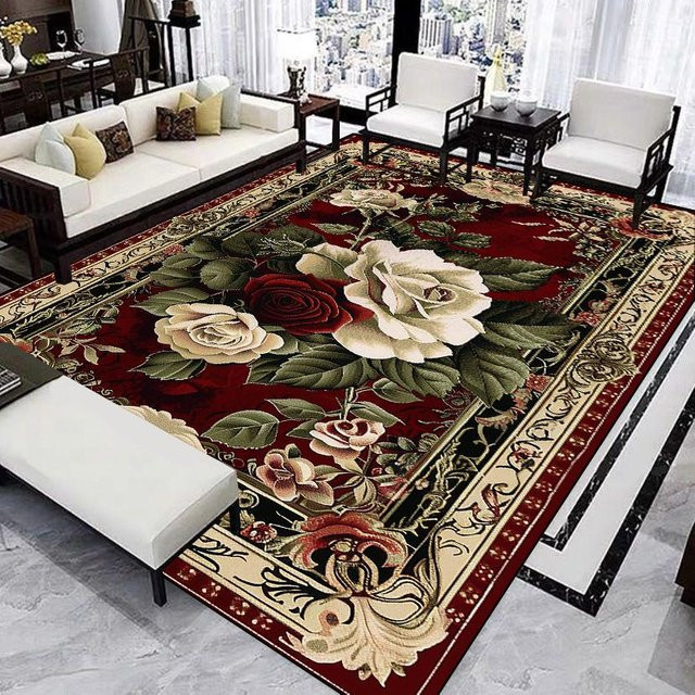 Karpetti Teppich mit floralem Design in Multicolour, weicher Flanell-Bodenmatte für Wohnzimmer und Flur, B: 120 cm, T: 160 cm - Bild 1