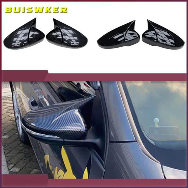 2 Stück Phirikes Auto-Rückspiegel-Abdeckungsschutz für VW Golf 6 MK6 R VI 2009–2013, Schwarz - Bild 1