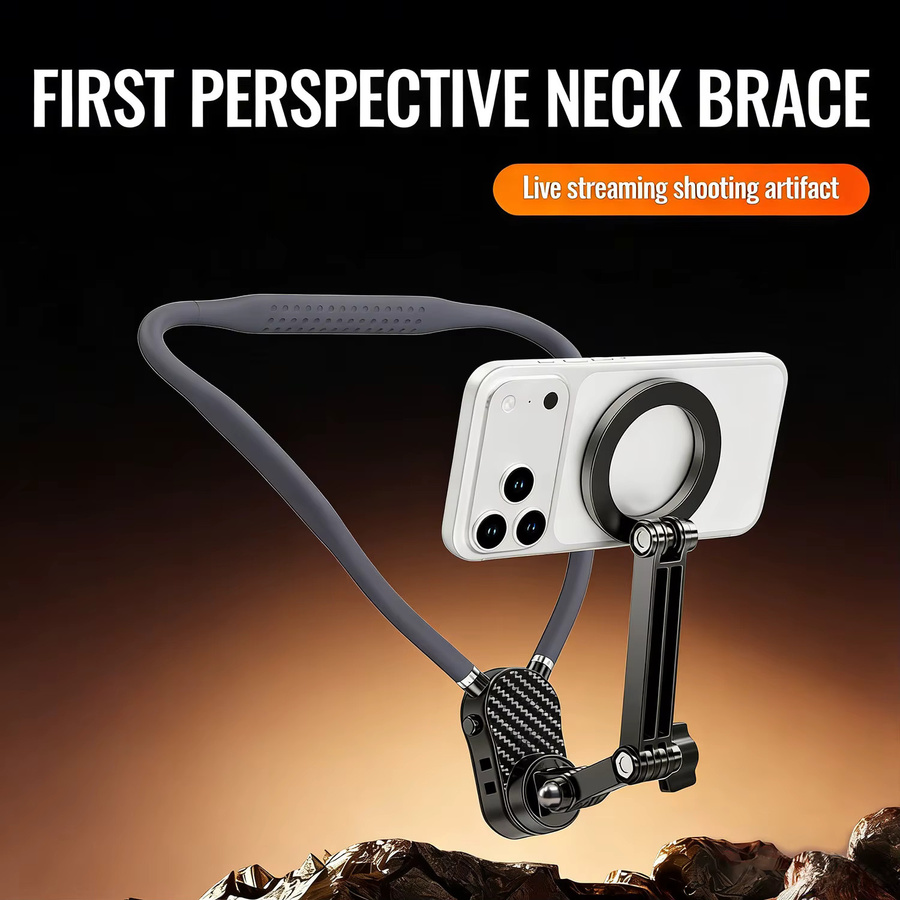 Magnetischer PDKUAI Sportständer zum Umhängen mit 360 Grad drehbarem Telefonclip in Schwarz, kompatibel mit iPhone und Samsung - Bild 2