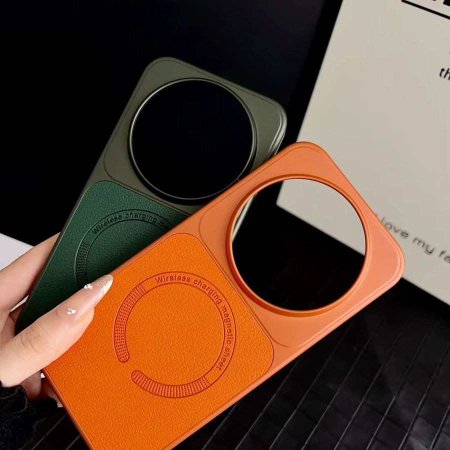 Xiaomi Mi 17 Ultra Schutzhülle aus luxuriösem PU-Leder mit magnetischer Funktion für kabelloses Laden in Grün - Bild 2
