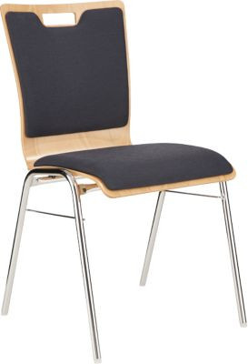Schäfer Shop Select Stapelstuhl Natur aus Buche und Metall, stapelbar bis 10 Stück, B: 43 x T: 41 x H: 45 cm - Bild 1