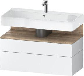 Duravit Waschtischunterschrank Qatego in Weiß Matt mit 1 Schrank und 1 Auszug, Wandmontage, B/H/T: 99 x 59 x 47 cm - Bild 1