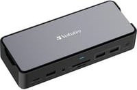 Verbatim USB-C Pro Docking Station 15 in 1 mit 256 GB SSD in Schwarz und Grau - Bild 1