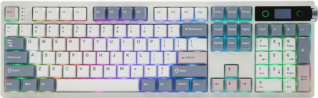 EPOMAKER TH108 PRO Mechanische Tastatur mit Display und RGB-Hintergrundbeleuchtung, 100 % Vollformat, Kabelgebunden, Bluetooth und 2,4 GHz kabellos - Bild 1