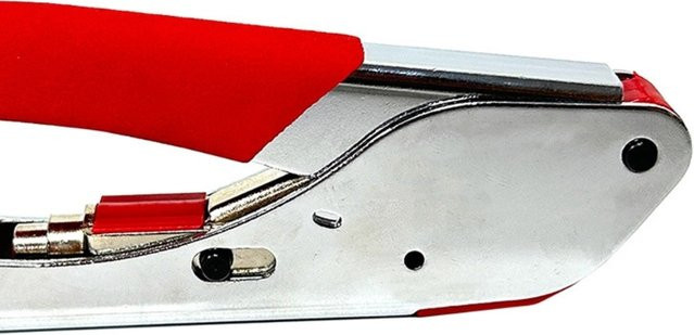 AREOFRGB Mehrzweck RG59 Koaxialkabel Crimper und Abisolierwerkzeug in Rot - Bild 1