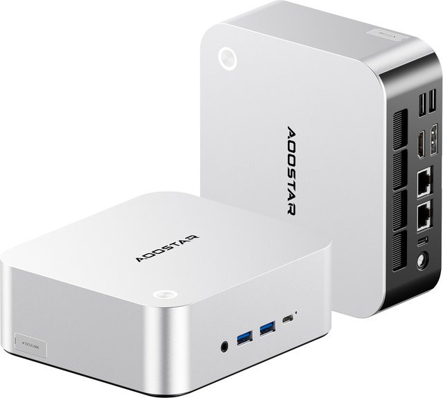 AOOSTAR Mini-PC AMD Ryzen 7 Pro 8845HS mit Windows 11, DDR5, WIFI6, Silver, Desktop Computer für Büro und Gaming - Bild 1