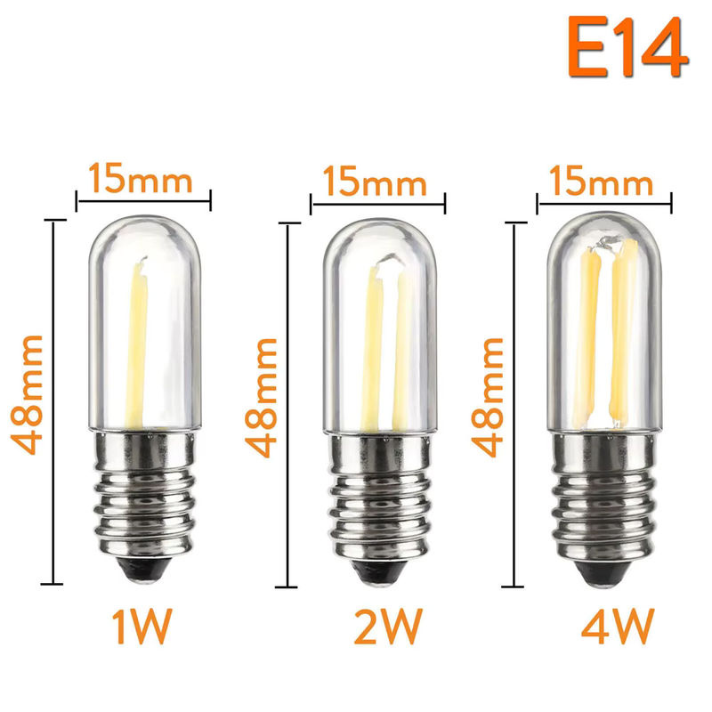YORYZENG Dimmbare LED Filament Lampe E14 Transparent mit Edison-Stil für Kühlschrank und Nähmaschine - Bild 2