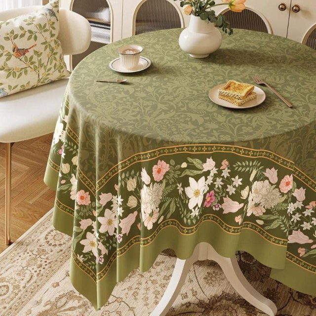 JMG Household Supplies Tischdecke im Vintage Landhaus-Stil, Grün, Floral, Wasserabweisend, B: 170 cm, T: 120 cm - Bild 1