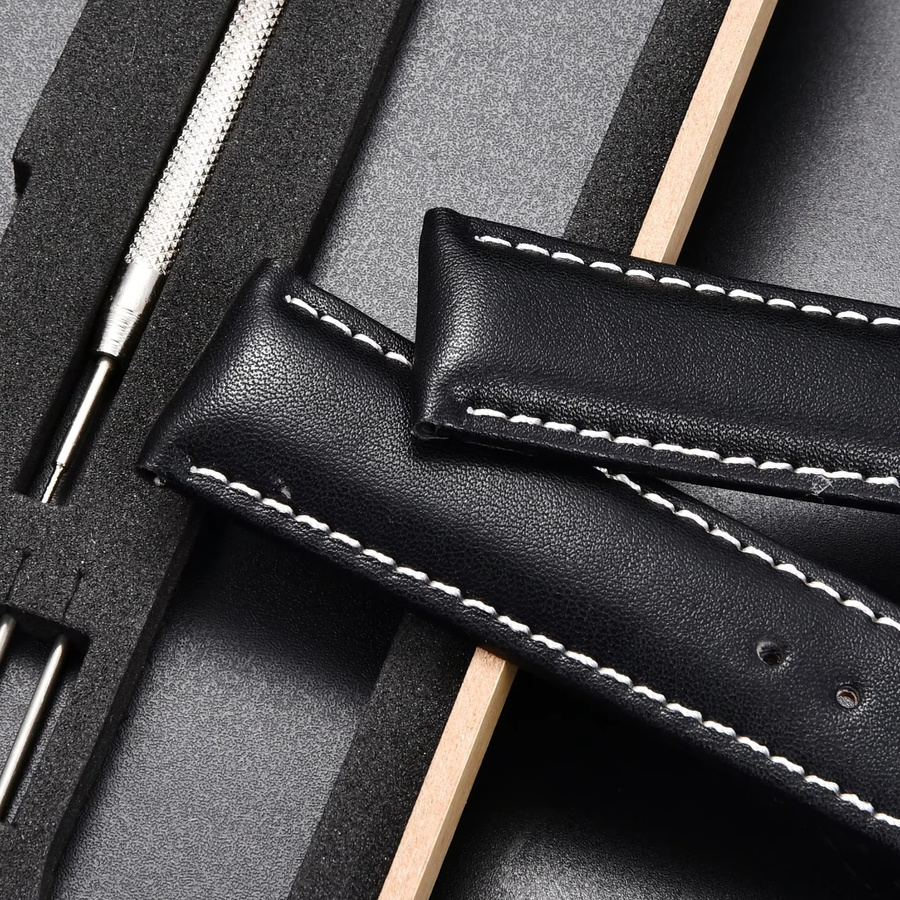 luffyte Uhrenarmband Leder, Schmetterlingsschnalle, Unisex - Bild 2