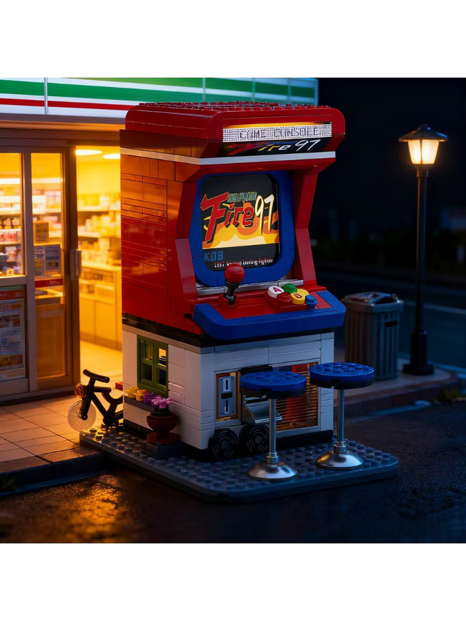 Doubuilt Architecture Arcade Phone Booth Mini Blocks Set, Urban Architecture Model Kit, Mehrfarbiges STEM-Spielzeug aus Kunststoff - Bild 6