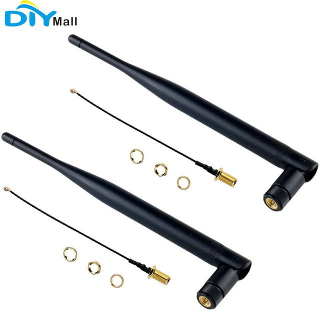 DIYmall 2er-Set omnidirektionale LoRa-Antennen mit Kabel für Meshtastic, 868 MHz/915 MHz, 5 dBi, Schwarz - Bild 1