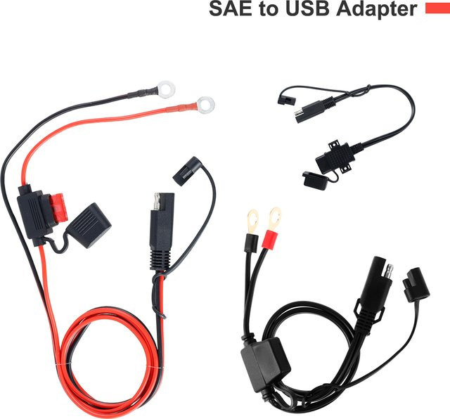 Professionelles Motorrad-USB-Ladegerät mit SAE-zu-USB-Adapter 5V/2.1A und wasserdichter Abdeckung in Schwarz - Bild 1