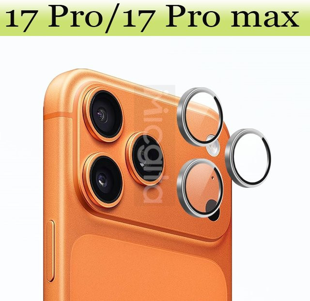 Matel Ring Kameraschutz für Apple iPhone 17 Pro und 17 Pro Max in Silber mit 3D-Design für vollständige Abdeckung des Kameraobjektivs - Bild 1