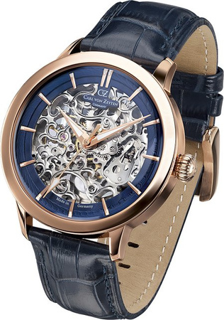 Carl von Zeyten Automatik Herrenuhr, Edelstahl, Blau, 45 mm