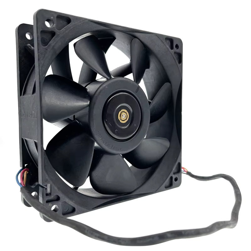 Delta QFR1212GHE High Speed Case Fan für Bitcoin GPU Miner, Schwarz, B/H/T: 12 x 12 x 3,8 cm, DC 12V, 6000RPM, Dual Kugellager, PWM 4P - Bild 3