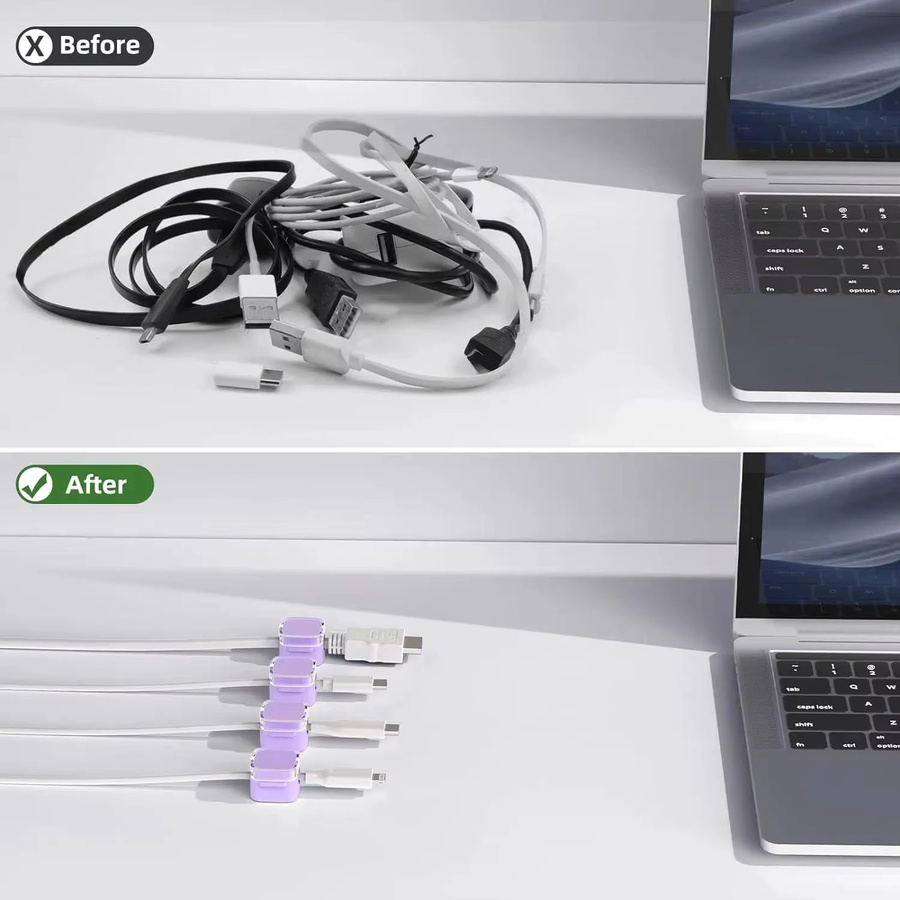 Mrgabwte Magnetischer Kabel-Organizer in Bunt, Verstellbarer Kabelhalter für das Kabelmanagement unter dem Schreibtisch - Bild 2