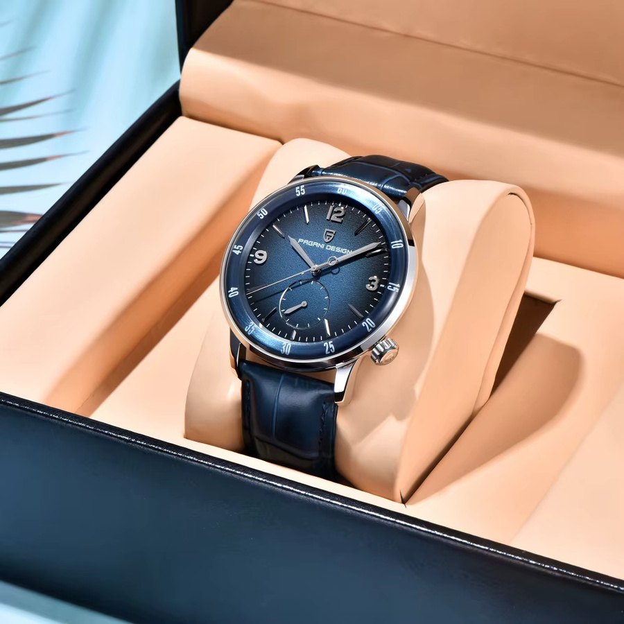 PGANI DESIGN Fliegeruhr, Automatik, Edelstahl, 42 mm, Leder, Herren - Bild 2